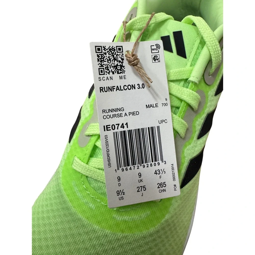 Adidas Runfalcon 3.0 Mens Running Shoes Lucid Lemon Black IE0741 Mens 9.5